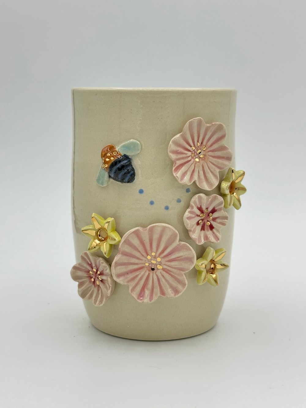 Image of Blue Banded Bee Vase (Medium) #2