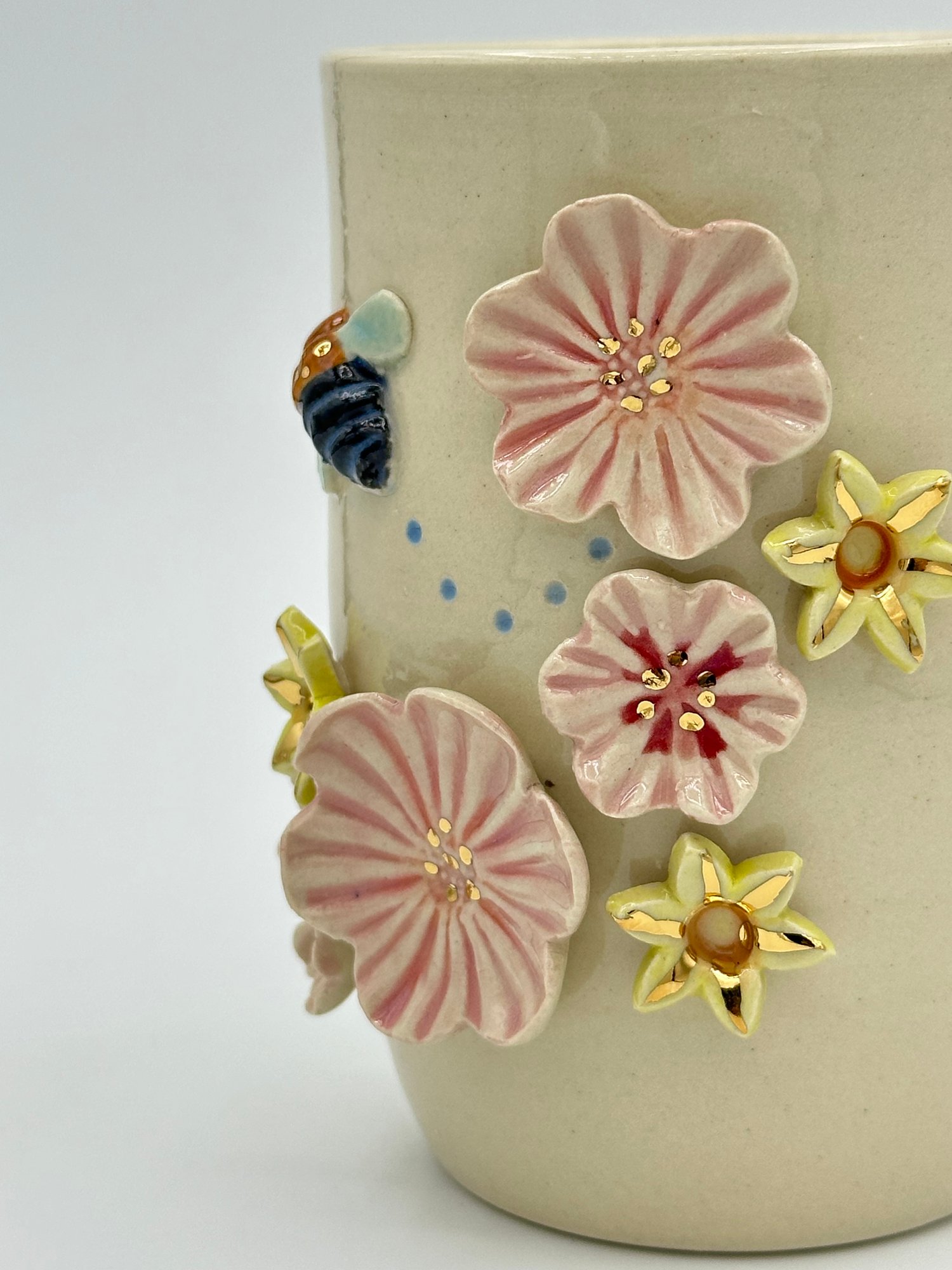 Image of Blue Banded Bee Vase (Medium) #2