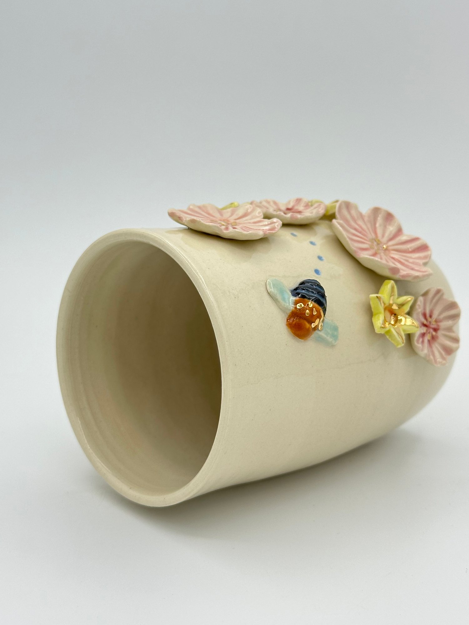 Image of Blue Banded Bee Vase (Medium) #2