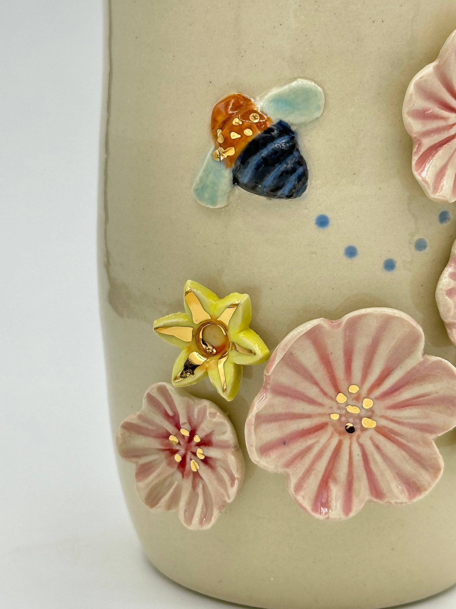 Image of Blue Banded Bee Vase (Medium) #2