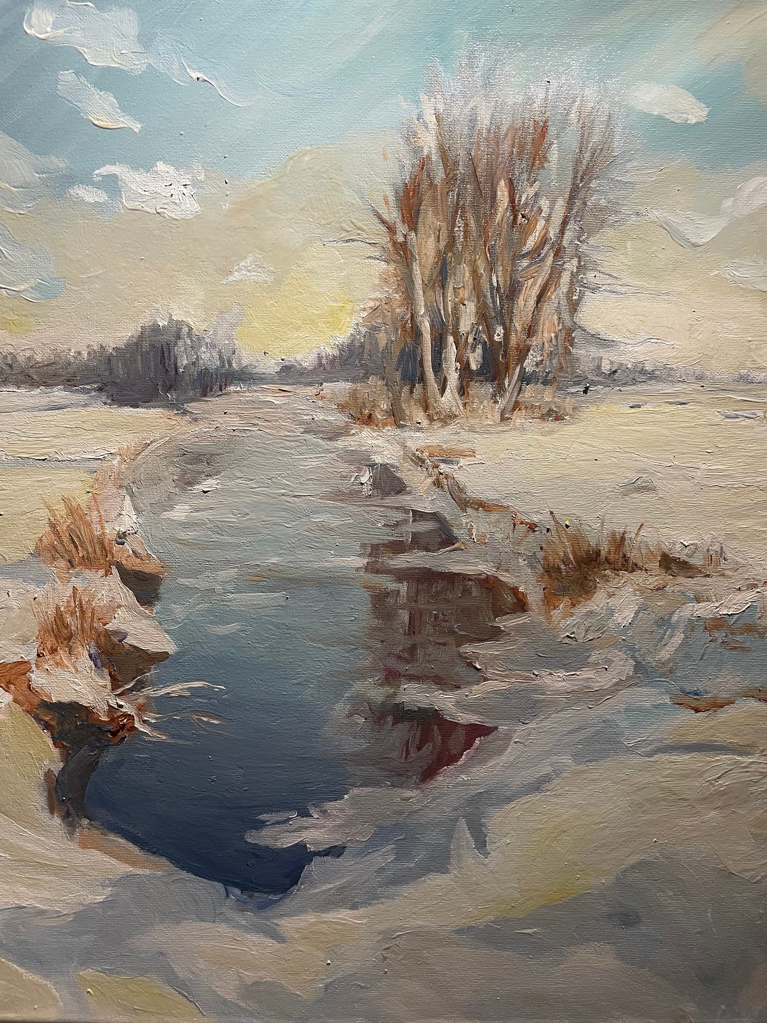 Painting - The pond at the end of the run