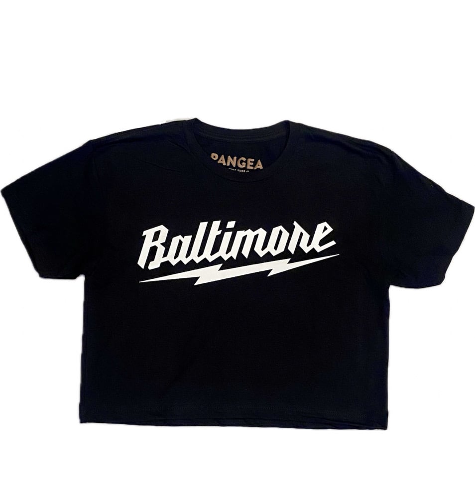 Image of Baltimore Lightning Bolt Crop Top Black (free shipping)