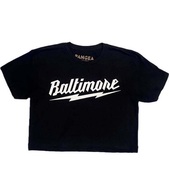 Image of Baltimore Lightning Bolt Crop Top Black (free shipping)