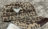 Image 1 of Leather Bill Cadet Hat Crystal Martini