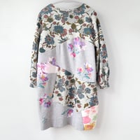 Image 5 of superfloral wave courtneycourtney adult M/L medium large patchwork sweatshirt dress