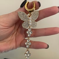 Gold Diamond Pearl Butterfly Saddles (sizes 2g-1 1/2)