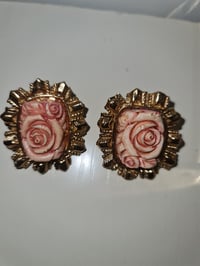 Carved coral earrings 