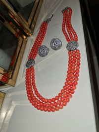 Coral necklace and earrings 