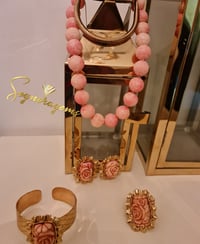 Carved vintage coral set 