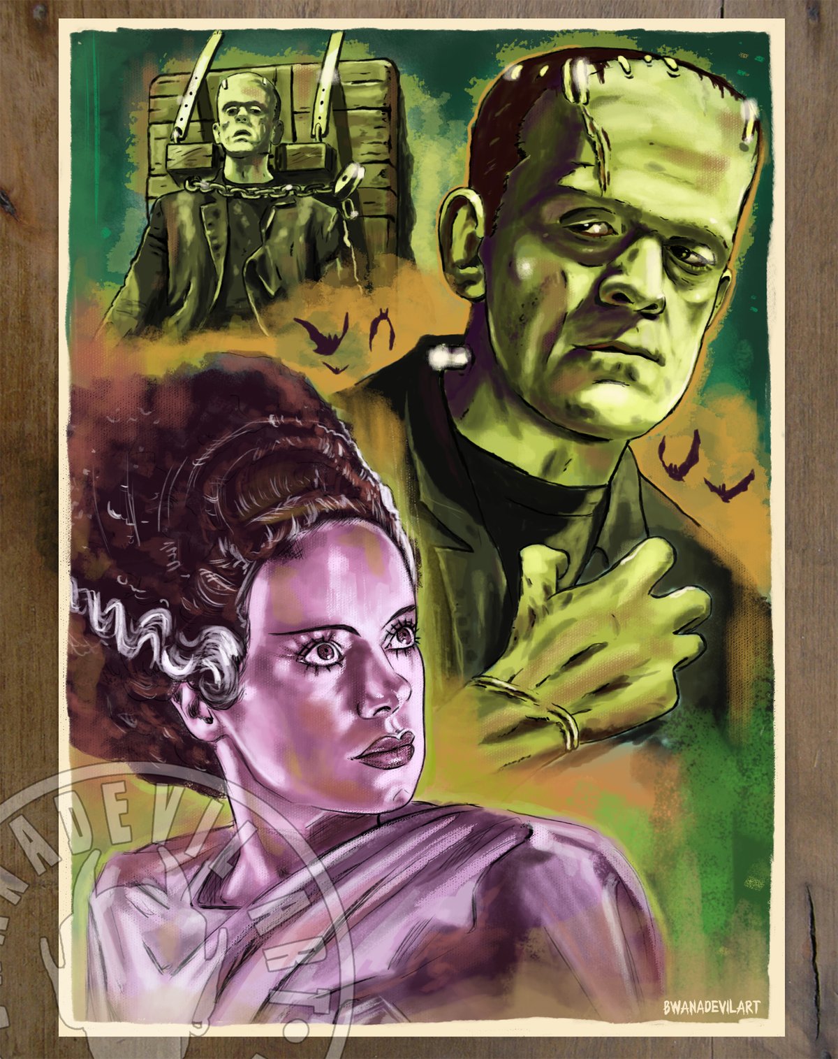 Image of Frankenstein's Monster and The Bride FREE PRINTS!