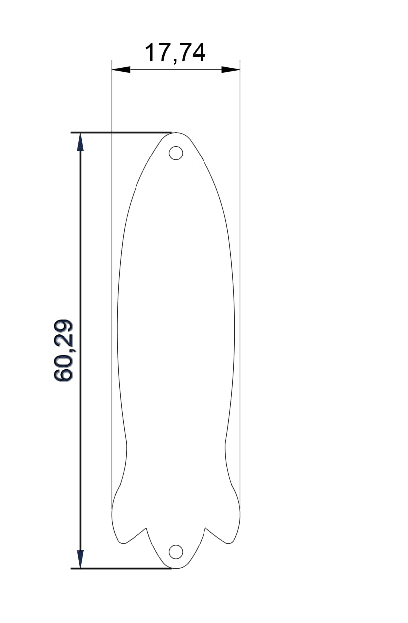 Image of Long Style Engravable Fish Hook / Fishing Lure Steel Laser Engravable Blanks