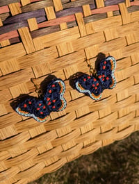 Image 3 of red-spotted purple butterfly earrings