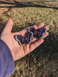 Image 4 of red-spotted purple butterfly earrings