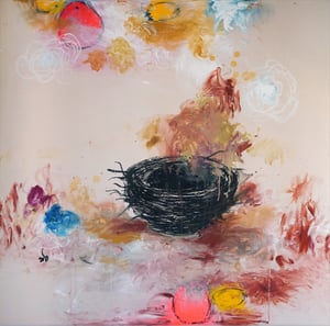 Image of Donde nacen las ideas 1. Técnica mixta sobre lienzo. 121x121cm.