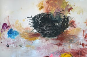Image of Donde nacen las ideas 1. Técnica mixta sobre lienzo. 121x121cm.