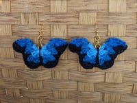 Image 3 of blue morpho butterfly earrings