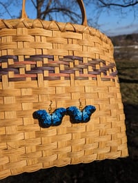 Image 2 of blue morpho butterfly earrings