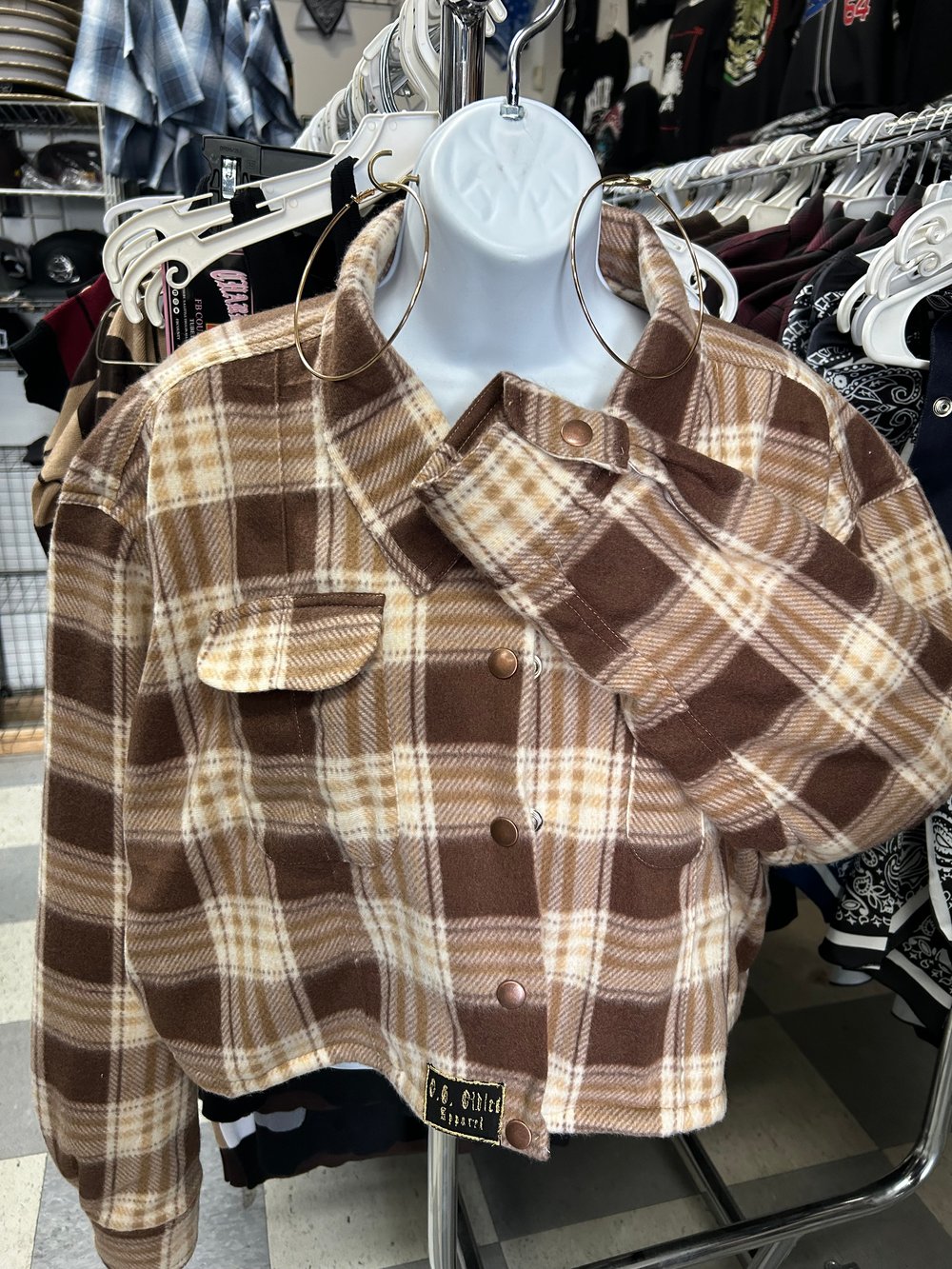 Crop tops  flannel shirts