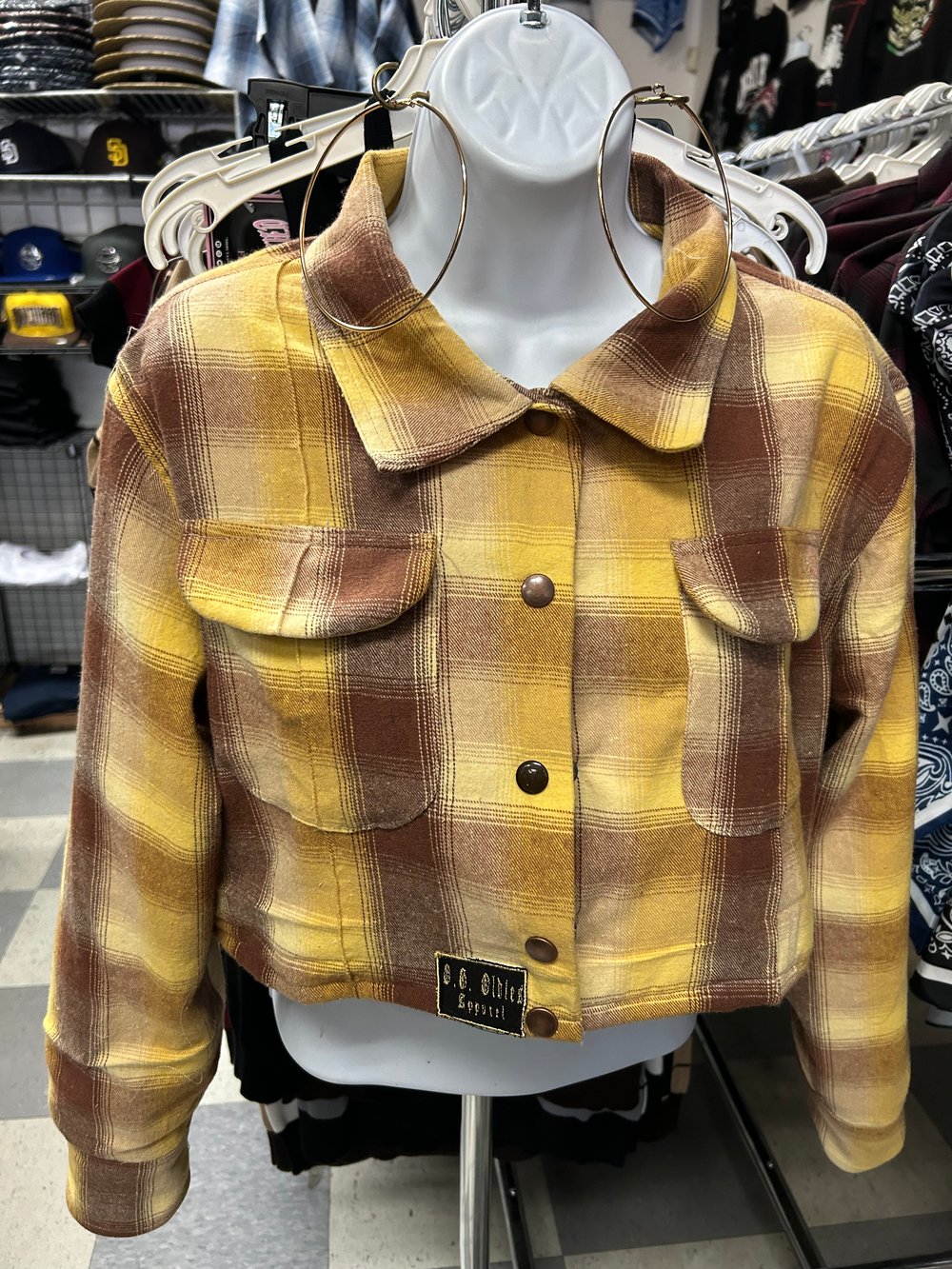 Crop tops  flannel shirts