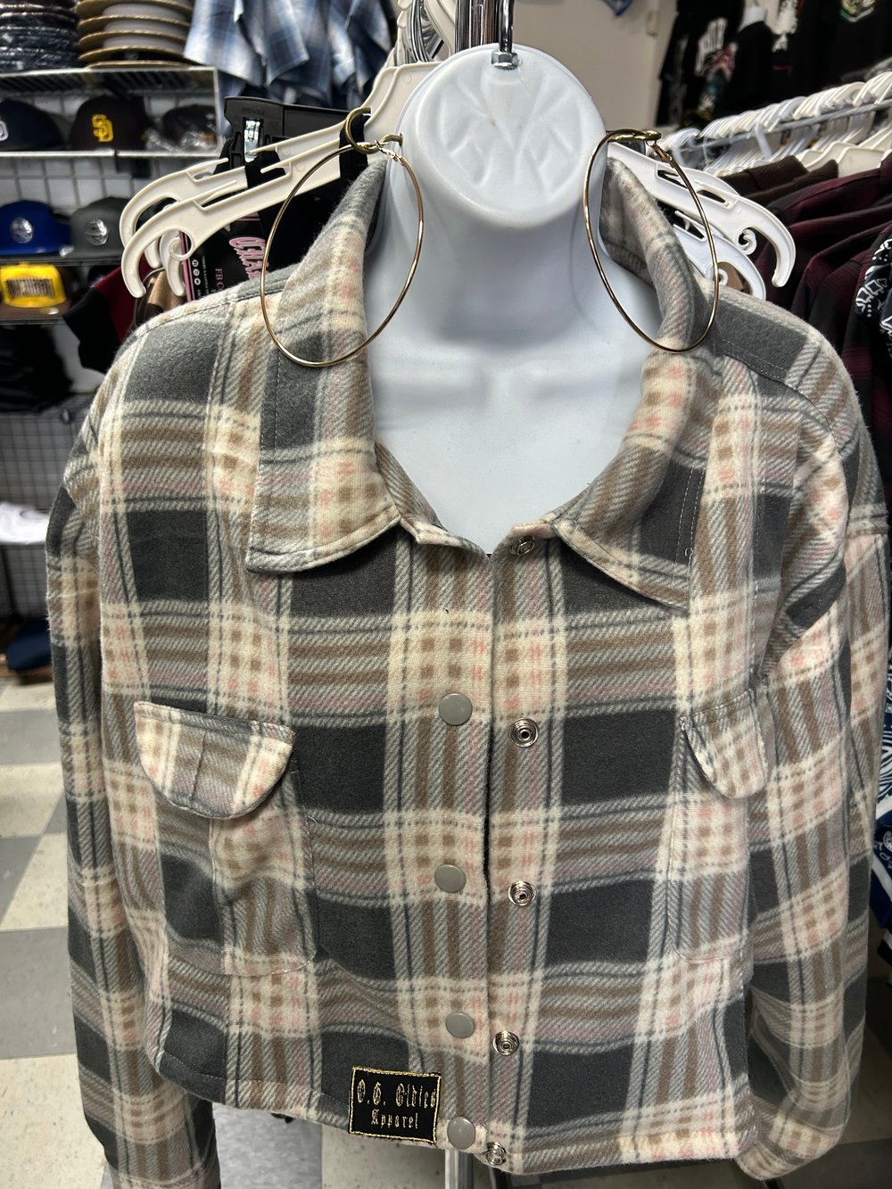 Crop tops  flannel shirts