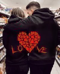 love heart printed hoddie