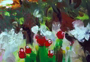 Image of Paisaje bucólico. Limones 2. Técnica mixta sobre madera. 90x62 cm.