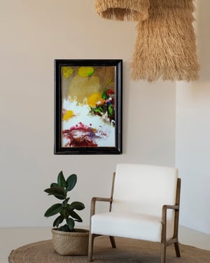 Image of Paisaje imposible. Limones 1. Pintura mixta sobre madera. 71x47 cm.