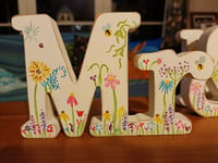 Image 4 of Freestanding wooden  hand painted Mr & Mrs 