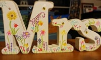 Image 2 of Freestanding wooden  hand painted Mr & Mrs 