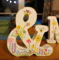 Image 3 of Freestanding wooden  hand painted Mr & Mrs 