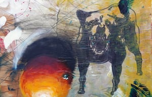 Image of Qué quieres que te diga. Técnica mixta sobre madera. 53x92 cm.