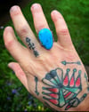 WL&A Handmade Heavy Ingot Thunderbird Turquoise Tbird Ring - Size 10