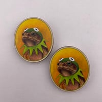 Image 2 of Toad in Kermit Cosplay Wood Pin