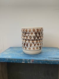 Image 1 of Wavy Vessel in Brown Polka Dot 