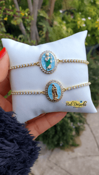 Cielo San Juditas and Virgen Cz Bracelet 