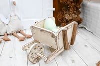 Image 1 of Wooden vintage  cart trolley creme