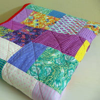 Image of Handmade Quilt featuring Tula Pink's Tiny Beasts Fabric