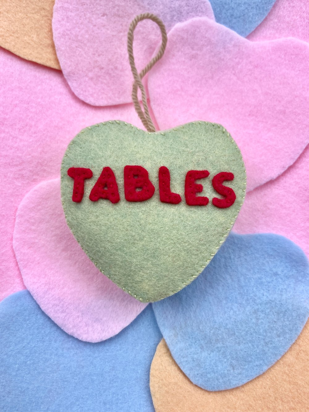 Image of Tables Conversation Hearts Ornament (Green)