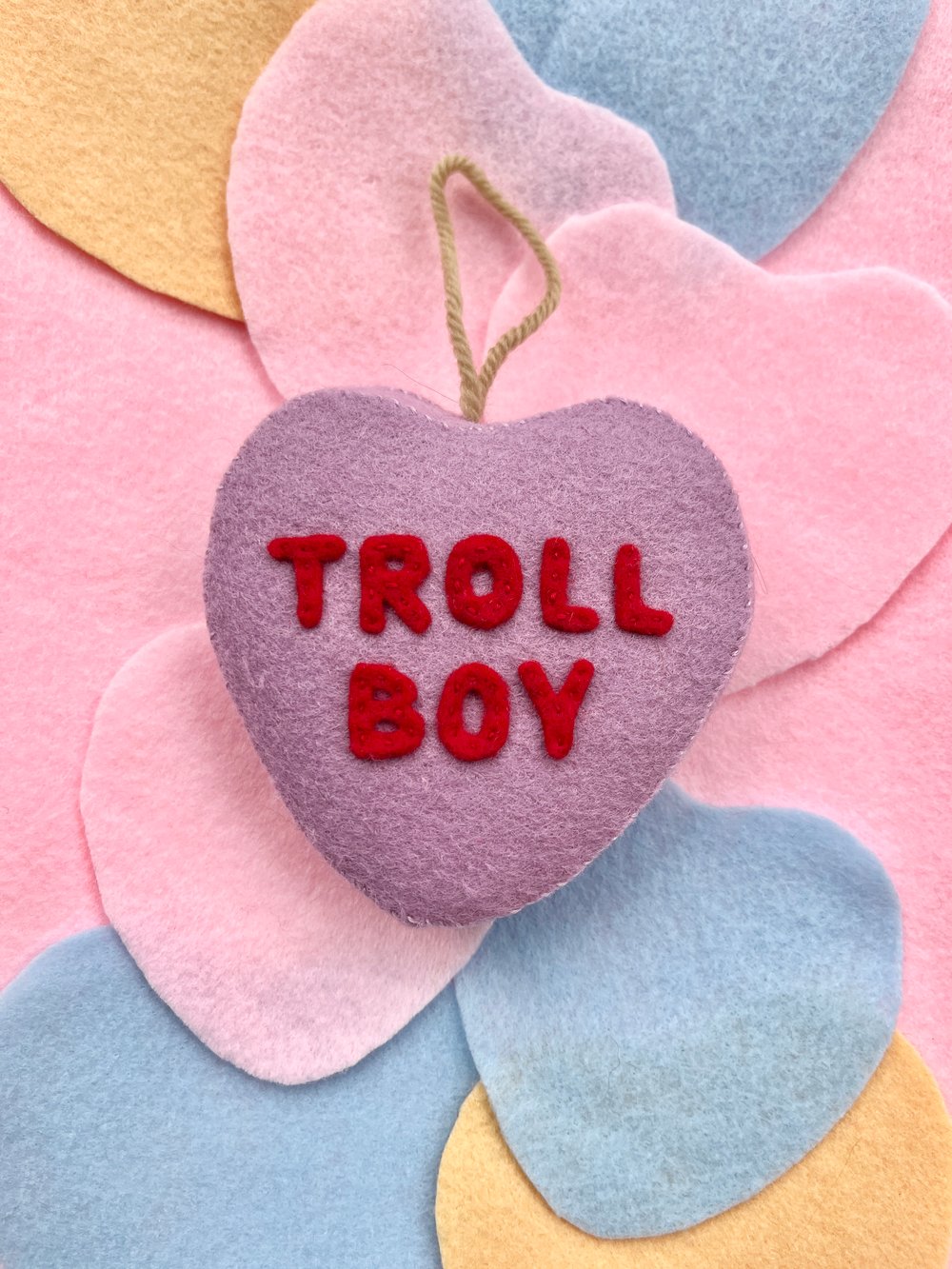 Image of Troll Boy Conversation Heart Ornament