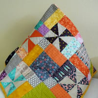Image of Patchwork Pinwheel Lap Quilt or Baby Quilt
