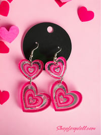 Image 1 of Groovy baby heart earrings 