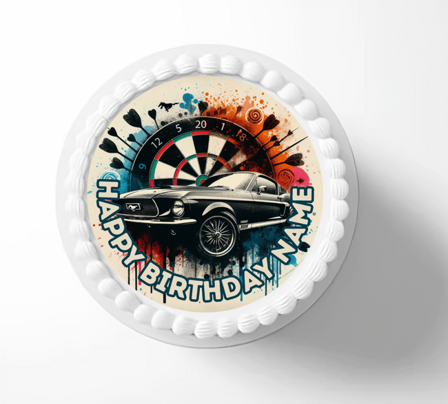 Personalised/Custom Muscle Car Edible Birthday Cupcake Cookie Cake Topper 