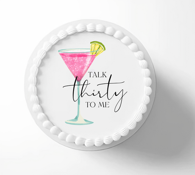 Talk THIRTY to me / 30th Birthday Edible Cupcake Cookie Cake Topper