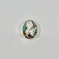 Image 2 of White Buffalo Kingman Mine Turquoise with copper matrix - size 10.5