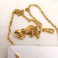 Image 3 of Rectangular Flat Pendant Necklace for Laser Engraving - 5 Pack Gold Tone 3 cm x 5mm