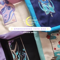 Image 1 of Embroidered Tote Bags - Genshin Impact