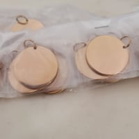 Image 4 of Round Rose Gold Charms for Laser Engraving - 10 in pack