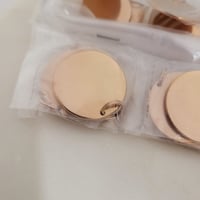 Image 3 of Round Rose Gold Charms for Laser Engraving - 10 in pack