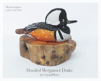 Image 1 of Fully Crystallised Hooded Merganser Duck Figurine