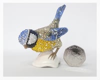 Image 1 of Fully Crystallised Blue Tit Bird Figurine